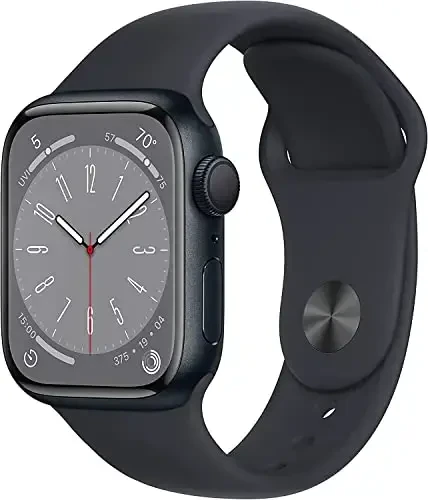 Apple Watch Series 8 [GPS, 41mm] - Midnight Aluminum Case with Midnight Sport Band, S/M (Renewed) - APPLE