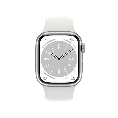 Apple Watch Series 8 [GPS, 41mm] - Silver Aluminum Case with White Sport Band, M/L (Renewed) - 2