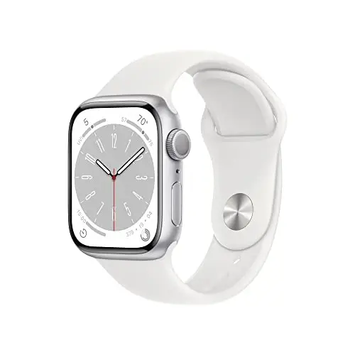 Apple Watch Series 8 [GPS, 41mm] - Silver Aluminum Case with White Sport Band, M/L (Renewed) - APPLE