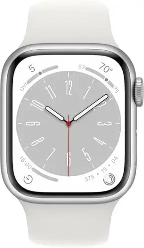 Apple Watch Series 8 [GPS, 41mm] - Silver Aluminum Case with White Sport Band - S/M (Renewed) - 3