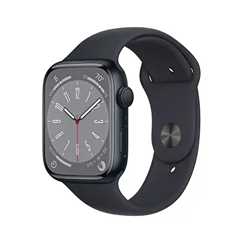 Apple Watch Series 8 [GPS, 45mm] - Midnight Aluminum Case with Midnight Sport Band, M/L (Renewed) - 1