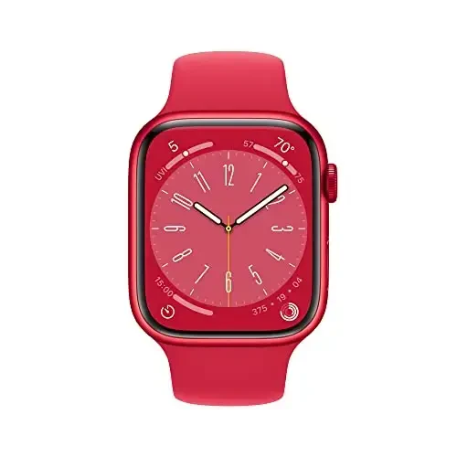 Apple Watch Series 8 [GPS, 45mm] - Red Aluminum Case with Red Sport Band, M/L (Renewed) - APPLE (1)
