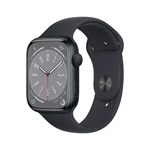 Apple Watch Series 8 [GPS, 45mm] - Midnight Aluminum Case with Midnight Sport Band, M/L (Yangilangan) 