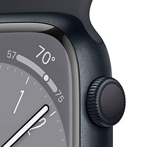 Apple Watch Series 8 [GPS, 45mm] - Midnight Aluminum Case with Midnight Sport Band, S/M (Renewed) - 3