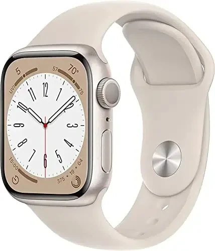 Apple Watch Series 8 [GPS, 45mm] - Starlight Aluminum Case with with Starlight Sport Band, S/M (Renewed) 