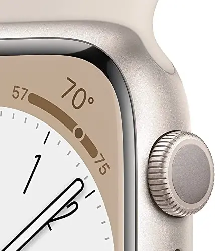 Apple Watch Series 8 [GPS, 45mm] - Starlight Aluminum Case with with Starlight Sport Band, S/M (Renewed) - 3