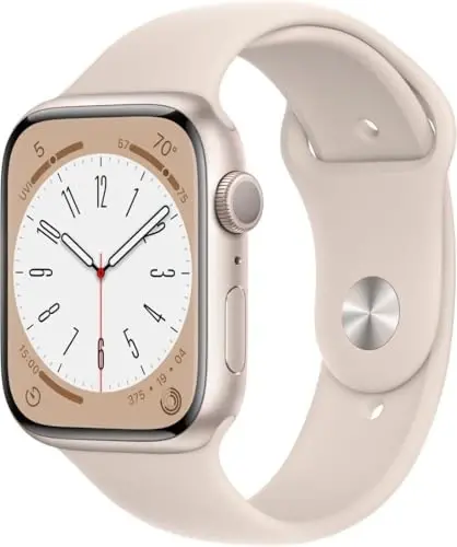 Apple Watch Series 8 [GPS, 45mm] - Yulduzli Alyuminiy Korpus va Yulduzli Sport Band, M/L (Yangilangan) 