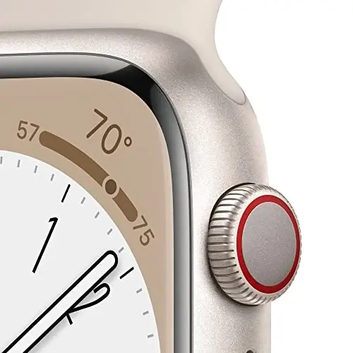 Apple Watch Series 8 [GPS + Cellular, 41mm] Starlight Aluminum Case with Starlight Sport Band, M/L (Renewed) - 3