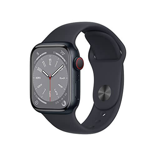 Apple Watch Series 8 [GPS + Cellular, 41mm] - Midnight Aluminum Case with Midnight Sport Band, S/M (Renewed) - 1