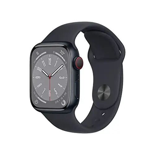 Apple Watch Series 8 [GPS + Cellular, 41mm] - Midnight Aluminum Case with Midnight Sport Band, S/M (Renewed) - Apple