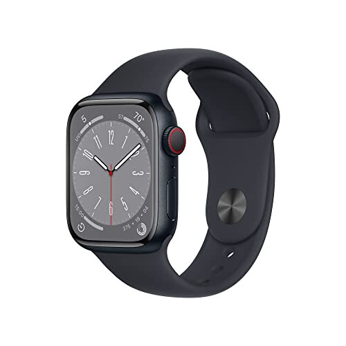 Apple Watch Series 8 [GPS + Cellular, 41mm] - Midnight Aluminum Case with Midnight Sport Band, S/M (Yangilangan) - 1