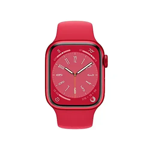 Apple Watch Series 8 [GPS + Cellular, 41mm] - Red Aluminum Case with Red Sport Band, S/M (Renewed) - 2