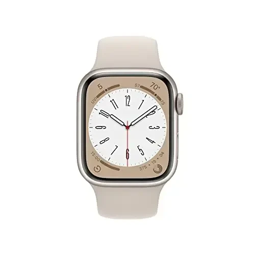 Apple Watch Series 8 [GPS + Cellular, 41mm] Starlight Aluminum Case with Starlight Sport Band, M/L (Renewed) - APPLE (1)