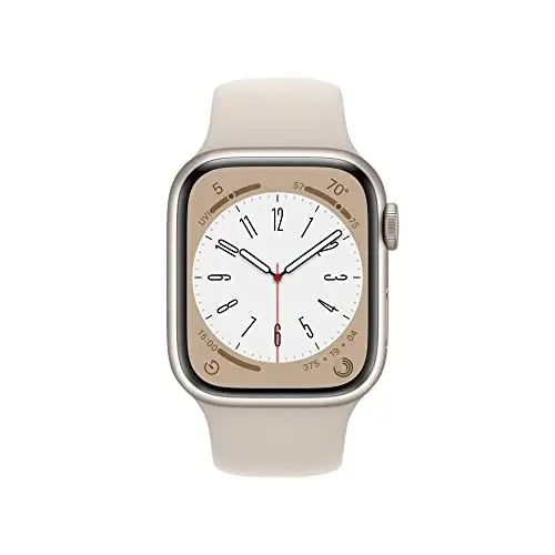 Apple Watch Series 8 [GPS + Cellular, 41mm] - Starlight Aluminum Case with Starlight Sport Band, S/M (Renewed) - APPLE (1)