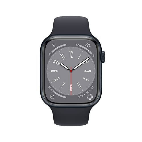 Apple Watch Series 8 [GPS + Cellular, 45mm] - Midnight Aluminum Case with Midnight Sport Band, M/L (Qayta tiklangan) - 2