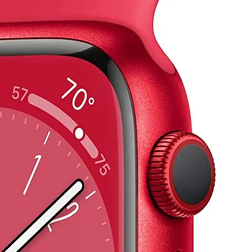 Apple Watch Series 8 [GPS + Cellular, 45mm] - (PRODUCT)Red Aluminum Case with Red Sport Band, S/M (Renewed) - 3