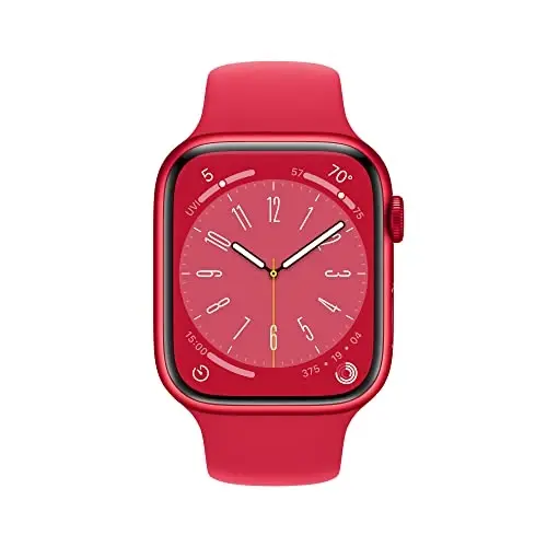 Apple Watch Series 8 [GPS + Cellular, 45mm] - (PRODUCT)Red Aluminum Case with Red Sport Band, M/L (Renewed) - 2