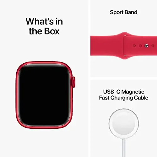 Apple Watch Series 8 [GPS + Cellular, 45mm] - (PRODUCT)Red Aluminum Case with Red Sport Band, S/M (Renewed) - 6