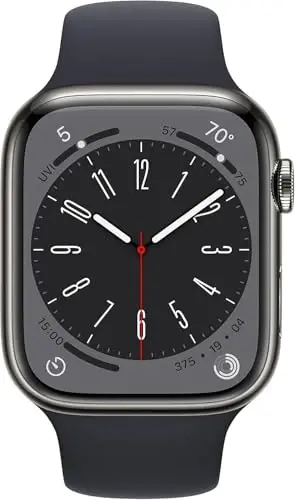 Apple Watch Series 8 (GPS+Cellular, 45mm) - Graphite Stainless Steel Case with Midnight Sport Band, M/L (Renewed) - Apple (1)