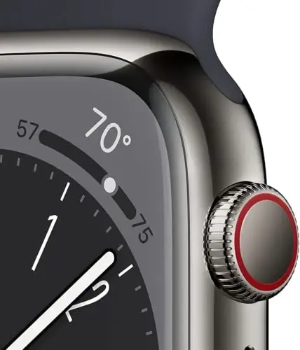Apple Watch Series 8 (GPS+Cellular, 45mm) - Graphite Stainless Steel Case with Midnight Sport Band, M/L (Renewed) - 4