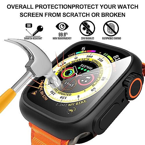 Suoman 3 in 1 for Apple Watch Series 6/5/4/SE 3/SE 2/SE 1 44mm Case, 9H Tempered Glass Screen Protector+ Full Coverage Durable PC Hard Matte Protective Cover Bumper -Black - 2