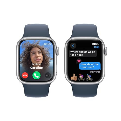 Apple Watch Series 9 [GPS 41mm] Kumush Alyuminiy Korpus va Moviy Sport Bant S/M bilan Smartwatch. Fitness Tracker, EKG Ilovalari, Doim Yoqilgan Retina Displey, Suvga Chidamli - 4