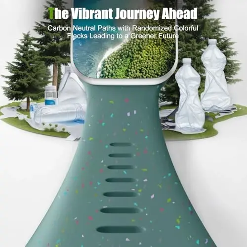 Wepro Silicone Sport Band for Apple Watch Series 9 Band 45mm SE 44mm 10 46mm 42mm Ultra 2 49mm for iWatch Bands Women Men Series 8 7 6 5 4 3 2 1 Breathable Waterproof Strap Colorful Green - 4