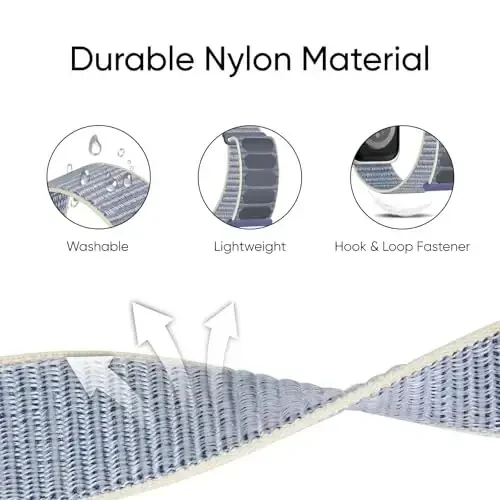 Apple Watch tasmalariga mos 6 Pack Sport Nylon Loop Band 38mm 40mm 41mm 42mm 44mm 45mm 46mm 49mm ayollar erkaklar uchun, iWatch Series 10/9/8/7/6/5/4/3/SE/Ultra uchun sozlanishi nafas oladigan o'rilgan tasmalar - MODAZONE (1)
