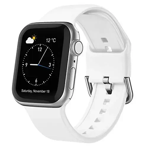 Apple Watch tasmalariga mos sport bandi 49mm 46mm 45mm 44mm 42mm 41mm 40mm 38mm, iWatch Series 11 10 9 8 7 6 5 4 3 2 1 SE Ultra ayollar erkaklar uchun klassik qisqichli yumshoq silikon almashtirish tasmasi 