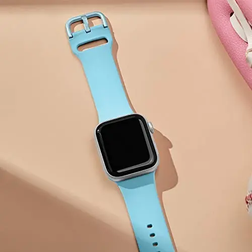 Apple Watch tasmalariga mos sport bandi 49mm 46mm 45mm 44mm 42mm 41mm 40mm 38mm, iWatch Series 11 10 9 8 7 6 5 4 3 2 1 SE Ultra ayollar erkaklar uchun klassik qulfli yumshoq silikon almashtirish tasmasi - RECOPPA (1)