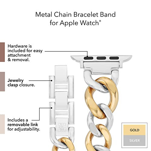 Apple Watch uchun Anne Klein Moda Zanjir Bilaguzuk, Xavfsiz, Sozlanuvchi, Apple Watch almashtirish kamar, Ko'pgina bilaklarga mos keladi - 5