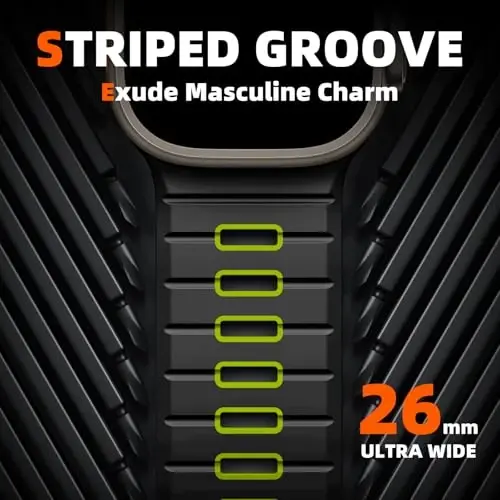 Apple Watch Ultra 2 3/Ultra Band bilan mos keladigan Odbeai Sport Band, Erkaklar uchun Apple Watch Bands bilan mos keladigan 49mm 46mm 45mm 44mm 42mm, iWatch Bands barcha seriyalari SE 11 10 9-1 uchun suv o'tkazmaydigan silikon tasma - 2