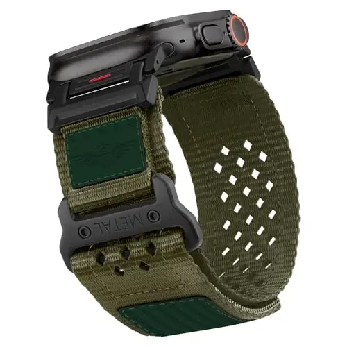 Rugged Nylon Band for Apple Watch Ultra 3/2/1 Series 11 10 9 8 7 6 5 4 SE/3/2/1 for Men,Breathable Stars-Stripes Flag Wristband Workout Athletic Strap for iWatch Ultra Bands 49mm 46mm 45mm 44mm 42mm - 1