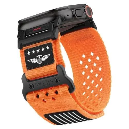 Rugged Nylon Band for Apple Watch Ultra 3/2/1 Series 11 10 9 8 7 6 5 4 SE/3/2/1 for Men,Breathable Stars-Stripes Flag Wristband Workout Athletic Strap for iWatch Ultra Bands 49mm 46mm 45mm 44mm 42mm 
