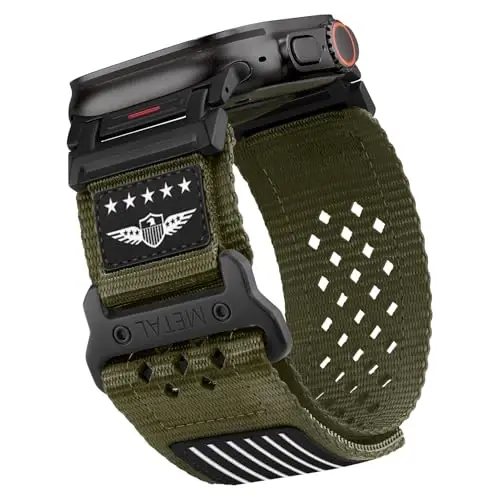 Rugged Nylon Band for Apple Watch Ultra 3/2/1 Series 11 10 9 8 7 6 5 4 SE/3/2/1 for Men,Breathable Stars-Stripes Flag Wristband Workout Athletic Strap for iWatch Ultra Bands 49mm 46mm 45mm 44mm 42mm 