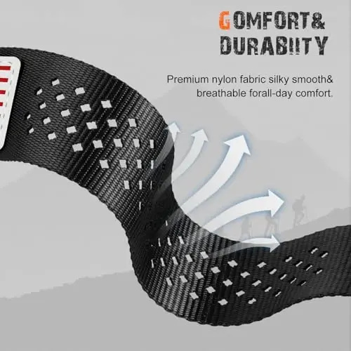 Rugged Nylon Band for Apple Watch Ultra 3/2/1 Series 11 10 9 8 7 6 5 4 SE/3/2/1 for Men,Breathable Stars-Stripes Flag Wristband Workout Athletic Strap for iWatch Ultra Bands 49mm 46mm 45mm 44mm 42mm - 2