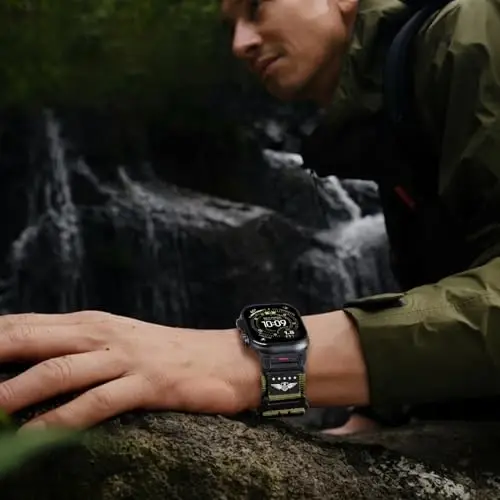 Apple Watch Ultra 2 Erkek Kordonu için Sağlam Naylon Bant 49mm 46mm 45mm 44mm 42mm, Nefes Alabilen Yıldızlar ve Çizgiler Bayraklı Bileklik, iWatch Kordonları Ultra Serisi 10 9 8 7 6 5 4 3 SE/Ultra2 için Egzersiz Atletik Kayışı 