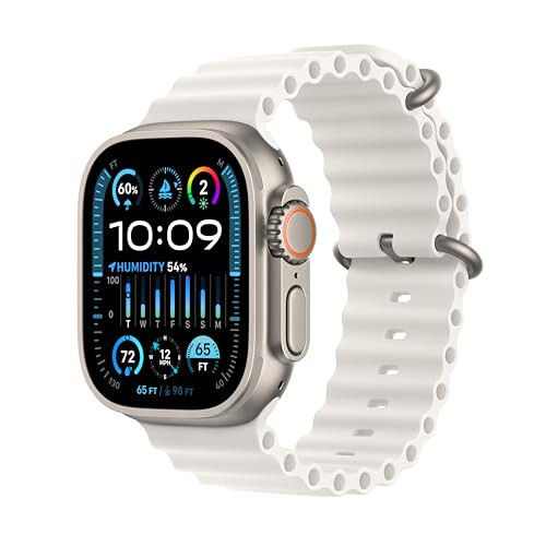 Apple Watch Ultra 2 [GPS + Cellular 49mm] Smartwatch with Rugged Titanium Case & White Ocean Band. Fitness Tracker, Precision GPS, Action Button, Extra-Long Battery Life, Bright Retina Display - 1