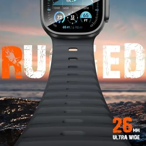 Wepro Sport Bands for Apple Watch Ultra 2/Ultra/Ultra 3 Band 49mm Series 11 10 46mm 9 8 7 45mm 6 5 4 SE 44mm 3 2 1 42mm for Men, Waterproof Soft Silicone Rugged Ocean Breathable Strap for iWatch Bands - WEPRO (1)