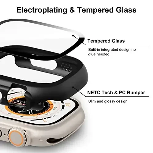 Apple Watch Ultra 49mm uchun закалённое стекло ekran himoyachisi bilan 14 dona quti, Apple Watch Ultra 49mm aksessuarlari uchun to'liq qamrovli qattiq kompyuter himoya qopqog'i HD ultra yupqa bamper - 2