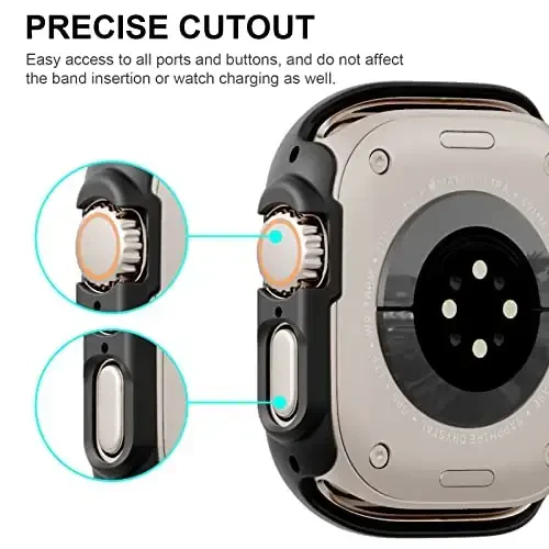 Apple Watch Ultra 49mm uchun закалённое стекло ekran himoyachisi bilan 14 dona quti, Apple Watch Ultra 49mm aksessuarlari uchun to'liq qamrovli qattiq kompyuter himoya qopqog'i HD ultra yupqa bamper - 4