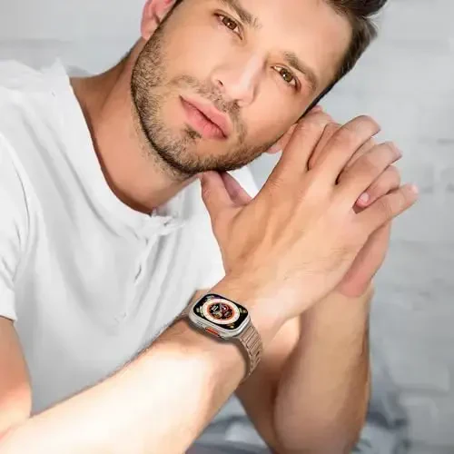 Magnetic Sport Band for Apple Watch Ultra/2/3 Band 49mm 45mm 46mm 44mm 42mm 41mm 40mm 38mm for Apple Watch Bands for Men,Silicone Link Loop Wristband Strap iWatch Series 11 10 9 8 7 6 5 4 3 se 2nd 3nd - 5