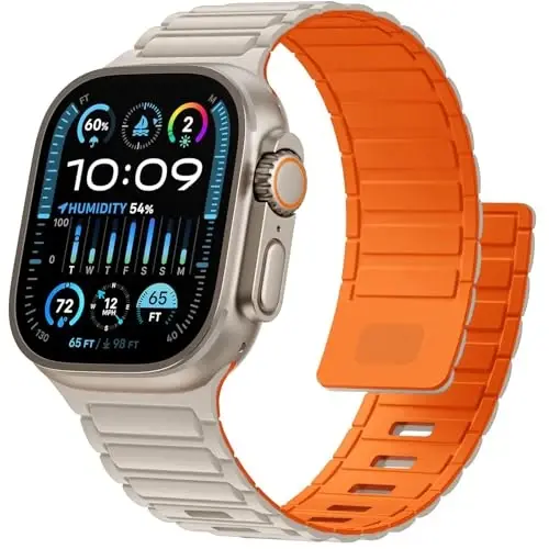 Apple Watch Ultra/2 uchun magnit sport tasmasi 49mm 45mm 46mm 44mm 42mm 41mm 40mm 38mm erkaklar/ayollar uchun Apple Watch tasmalariga, silikon bog'lovchi bilaguzuk iWatch Series 10 9 8 7 6 5 4 3 se 2nd - 1