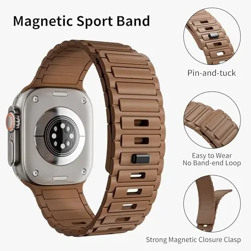 Apple Watch Ultra/2/3 Band 49mm 45mm 46mm 44mm 42mm 41mm 40mm 38mm uchun magnitli sport bilaguzuk erkaklar uchun Apple Watch tasmalar, silikon bog'lovchi bilaguzuk iWatch Series 11 10 9 8 7 6 5 4 3 se 2nd 3nd - 4