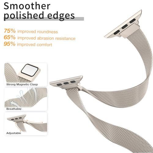 MARGE PLUS Slim Milanese Loop Compatible with Apple Watch Band for women 41mm 40mm 38mm 42mm 46mm 45mm 44mm, Stainless Steel Magnetic Mesh Strap work on iWatch Series 11 10 9 8 7 6 5 4 3 & SE 3 2 1 - MODAZONE (1)