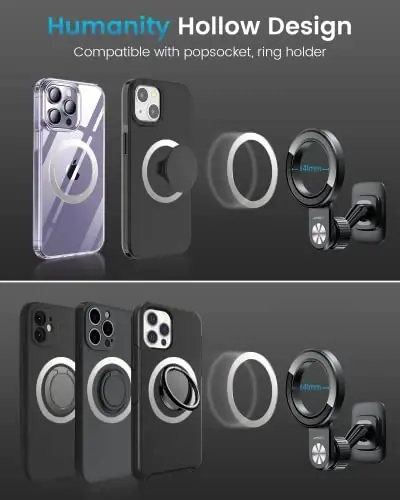 APPS2Car 2-Pack Magsafe telefon ushlagichi avtomobil uchun mos - iPhone 17/16/15/14/13/12 Official Magsafe Case uchun mo'ljallangan - 5