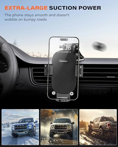 APPS2Car Car Phone Holder Mount, Dashboard/Windshield/Cell Phone Holder for Car, Compatible with iPhone, Samsung, All Cellphone,Black - 8