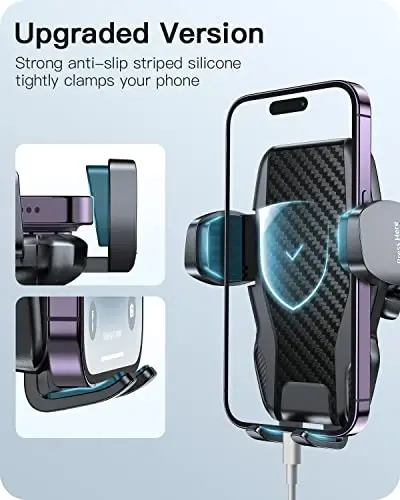 APPS2Car Car Phone Holder Mount Gooseneck Dashboard Windshield Suction Cup Phone Mount Anti-Shake Stabilizer Phone Car Cradle Compatible with All Cellphones & Thick Phone Case-H3S Carbon Fiber Style - APPS2CAR (1)