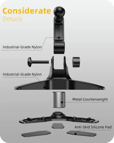 APPS2Car Cell Phone Stand for Desk Adjustable Desktop Phone Stand Thick Case Friendly Cellphone Holder Desk Heavy Duty Phone Cradle for Video Recording Office Home Compatible with 4.7-6.8” Smartphone - 4