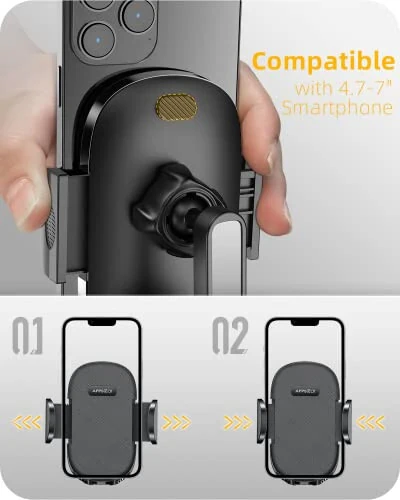 APPS2Car Cell Phone Stand for Desk Adjustable Desktop Phone Stand Thick Case Friendly Cellphone Holder Desk Heavy Duty Phone Cradle for Video Recording Office Home Compatible with 4.7-6.8” Smartphone - 6